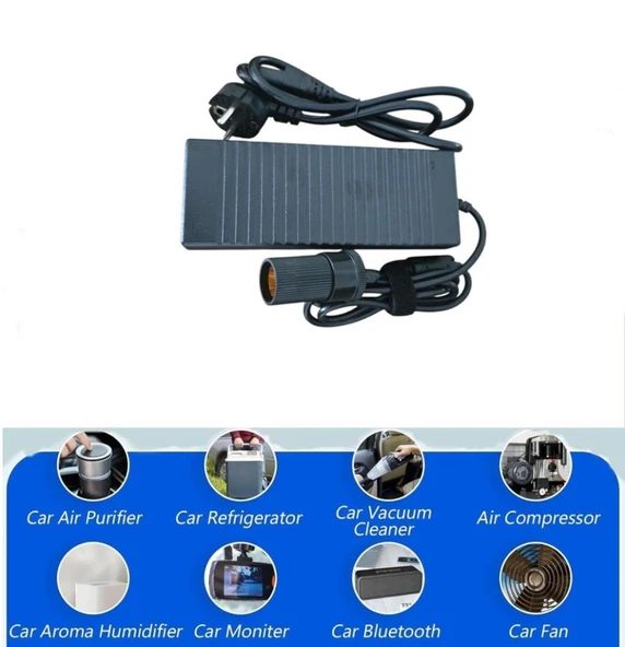Çakmak Adaptörü Araç Çakmaklık Çevirici Oto buzdolabı Ev Tipi Çevirici 120W/10A/12V(Açıklamayı okumadan ürünü almayınız) ürün görseli 1