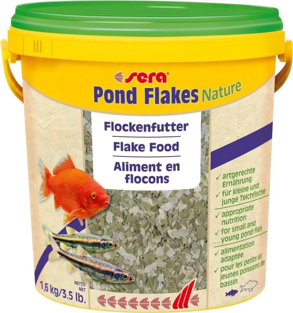 Sera Pond Flakes Nature 250 gr Açık Poşette (Yeni Seri ) Havuz Balıkları için Pul yem  Skt:11/2027 ürün görseli 1