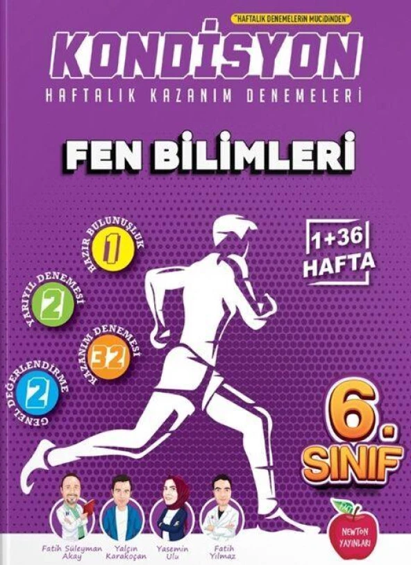 6. Sınıf Fen Bilimleri Kondisyon Haftalık Kazanım Deneme Newton Yayınları ürün görseli 1