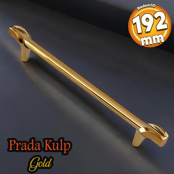Prade 192 mm Gold Altın Metal Kulp Çekmece Mobilya Mutfak Dolap Kapak Kulpları Dolabı Kulbu Kulpu ürün görseli 1