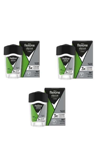 Rexona Clinical Protection Active Fresh Erkek Stick Deodorant 45 ml 3 Adet ürün görseli 1