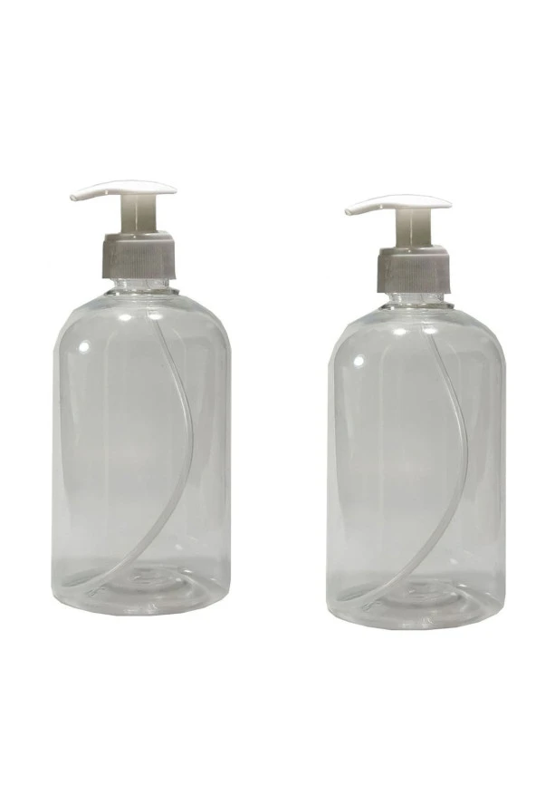 2 Adet 500 Ml Sabun,dezenfekten Pompalı Boş Pet Şişe ürün görseli 1