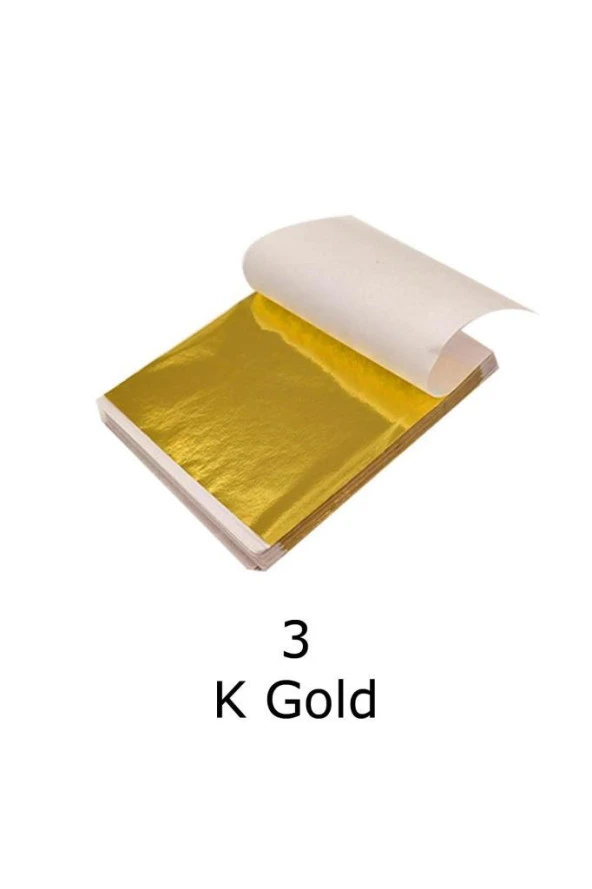 Varak Kaplama Yaprak Metalik Folyo İmitasyon 9x9cm 10lu Paket 3 K Gold R5799F-3 ürün görseli 1