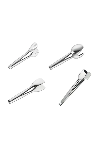Nehir 4'lü Çelik Maşa Seti (Pasta Maşa+Izgara Maşa 28cm+Servis Maşa+Makarna Maşa) ürün görseli 1