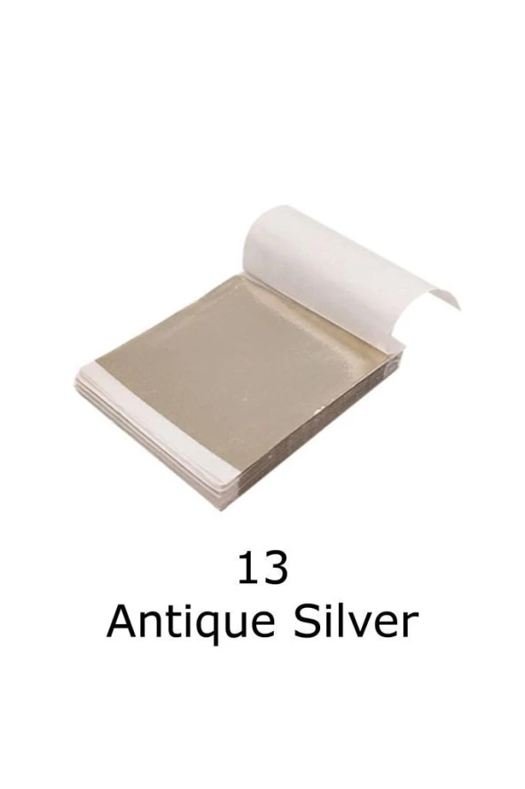Varak Kaplama Yaprak Metalik Folyo 9x9cm 10lu Paket 13 Antique Silver R5799F-13 ürün görseli 1