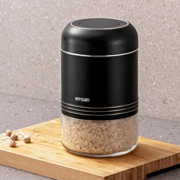 EMSAN MOKO 650 ML SAKLAMA KAVANOZU SİYAH ürün görseli 1