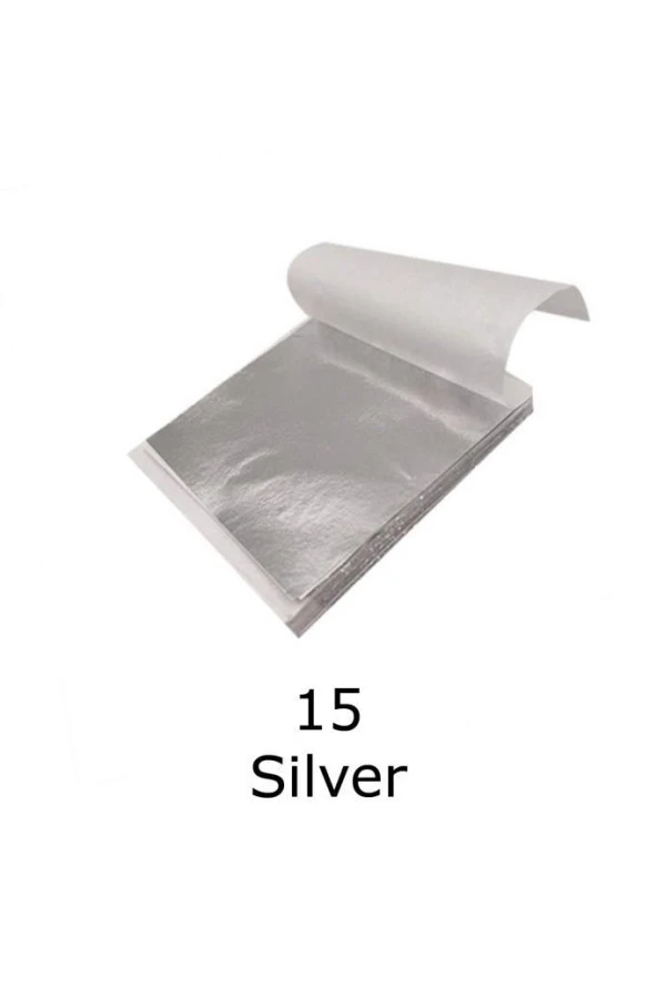 Varak Kaplama Yaprak Metalik Folyo 9x9cm 10lu Paket 15 Silver R5799F-15 ürün görseli 1