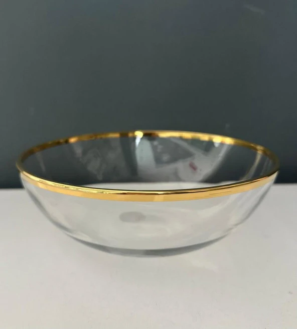 DECORİUM CAM KASE 17 CM DALIA ALTIN M04469 ürün görseli 1