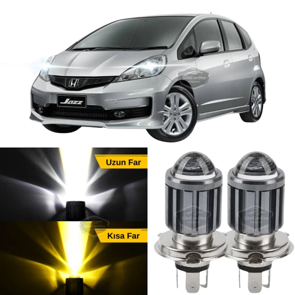Honda Jazz 2009-2019 Uyumlu Mercekli Far Ampulü Led Xenon Çift Renk Sarı-Beyaz Far Şimşek Etkili CSP Led Lamba Uzun Kısa 2 Adet Takım ürün görseli 1