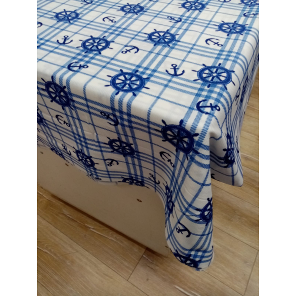 Hayat Home 120x180 Çapa Desenli Polyester Dertsiz Masa Örtüsü 3