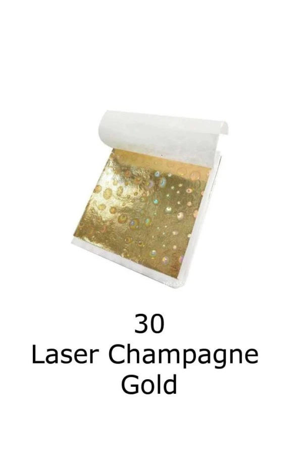 Varak Kaplama Yaprak Metalik Folyo 9x9cm 10lu 30 Laser Champagne Gold R5799F-30 ürün görseli 1