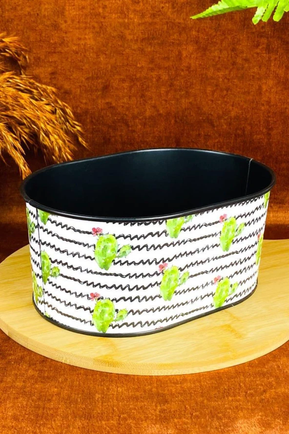 Küçük Metal Ekmeklik Ekmek Kutusu Sepeti Kaktüs 21cm ürün görseli 1