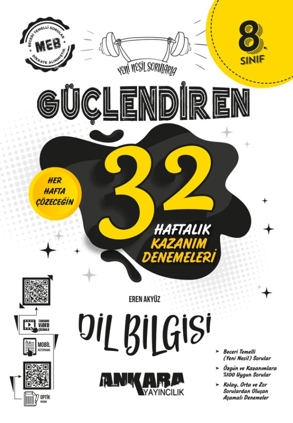 Ankara 2025 8. Sınıf Dil Bilgisi Güçlendiren 32 Haftalık Deneme ürün görseli 1