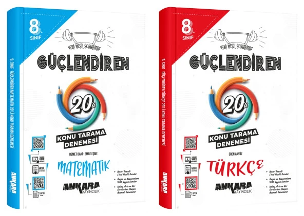 Ankara 2025 8. Sınıf Lgs Matematik + Türkçe Konu Tarama Denemesi Seti 2 Kitap ürün görseli 1