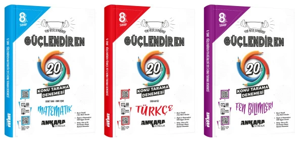 Ankara 2025 8. Sınıf Lgs Matematik + Türkçe + Fen Konu Tarama Denemesi Seti 3 Kitap ürün görseli 1
