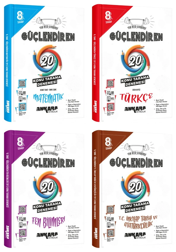 Ankara 2025 8. Sınıf Lgs Matematik + Türkçe + Fen + İnkılap Konu Tarama Denemesi Seti 4 Kitap ürün görseli 1