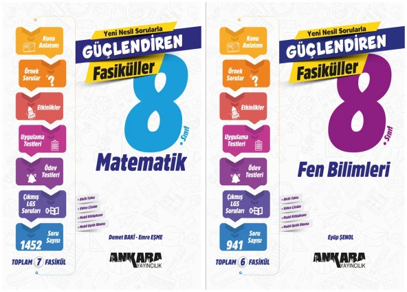 Ankara 2025 8. Sınıf Lgs Matematik + Fen Bilimleri Güçlendiren Fasikül Seti 2 Kitap ürün görseli 1