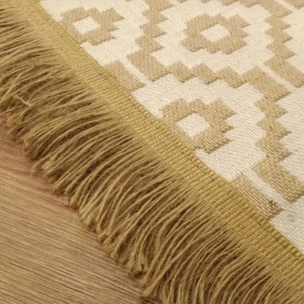 T.Concept Boho Geo Jüt Halı Bej 150 cm - Resim 2