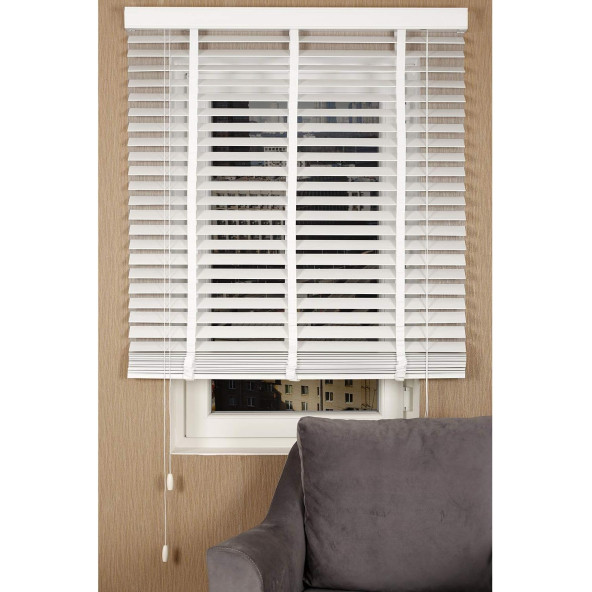 COMFORSUN AHŞAP JALUZİ GENİŞ BEYAZ 120X200 CM CFRS550WHITE50MM120200 ürün görseli 1