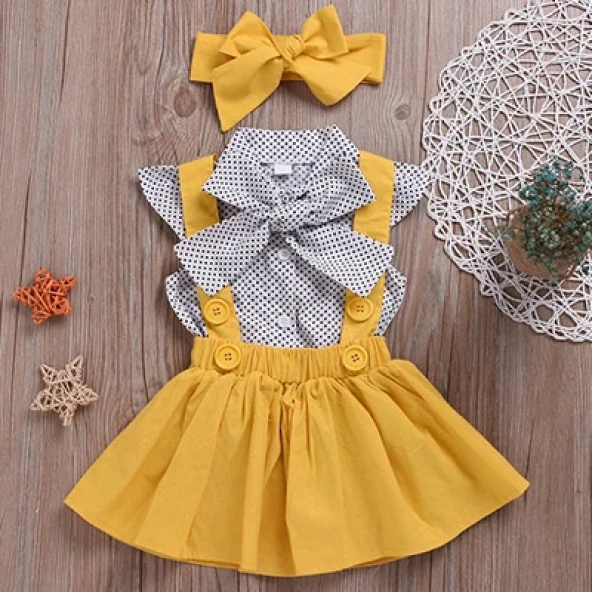 MODAVALS DOKUMA SLOPET POPLIN GÖMLEK & BANDANALI KIZ ÇOCUK SLOPET KOMBİN-4/5 YAŞ ürün görseli 1