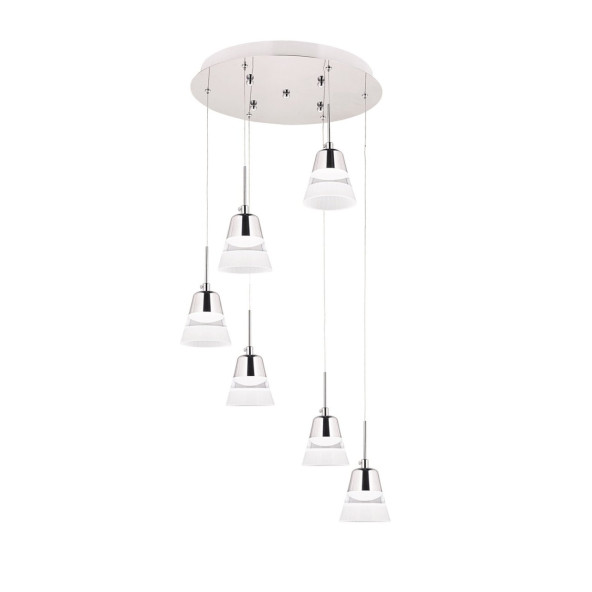 AVONNI AV-4147-6KT Krom Kaplama Modern Avize LED Metal Cam 40cm ürün görseli 1