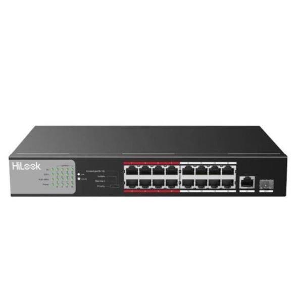 HILOOK NS-0318P-130 16 PORT 10/100+ 1x10/100/1000 UPLINK 130W POE SWITCH ürün görseli 1