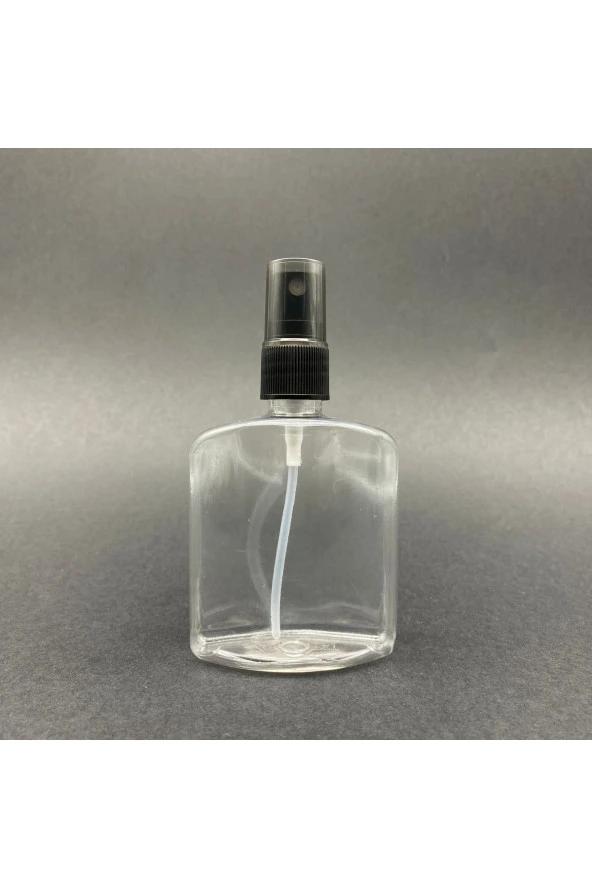 100 Cc Yassı Plastik Şişe - Siyah Spreyli - 100 Ml Spreyli Pet Şişe (20 Adet) ürün görseli 1