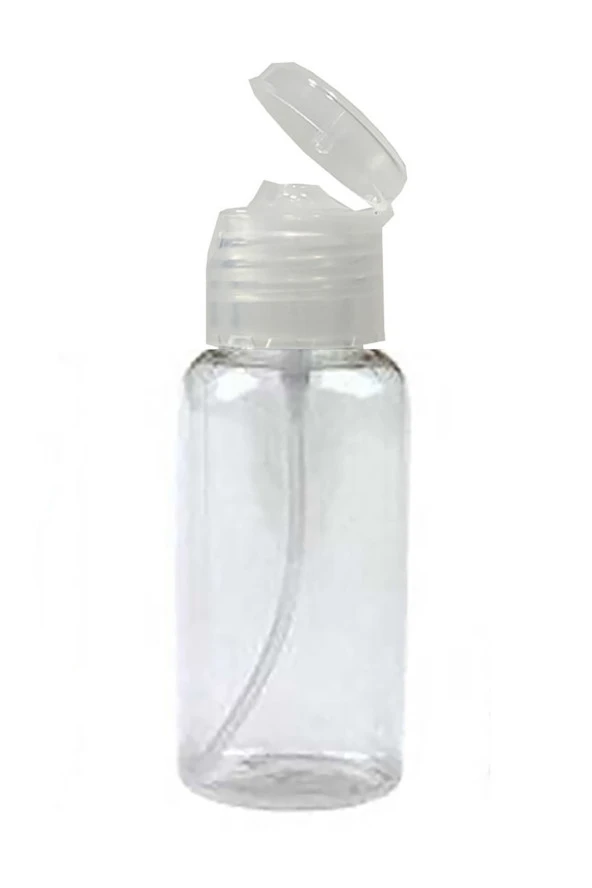 50 Adet 50 Ml Boş Şişe Şeffaf Kapak Kolonya Sıvı Dezenfektan Likit Şişe ürün görseli 1