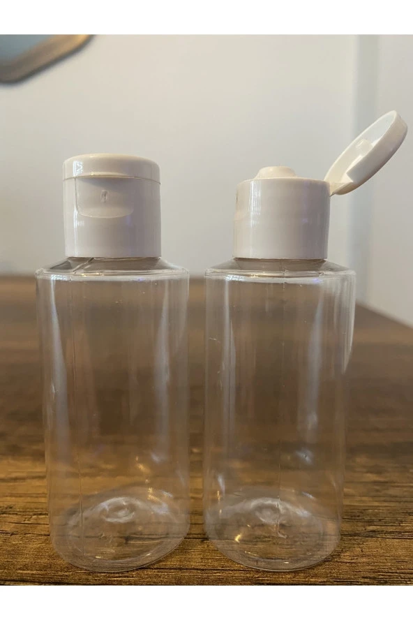 250 Adet 50 ml Şeffaf Plastik Şişe + Flip Top Kapak Dezenfektan Şişesi ürün görseli 1