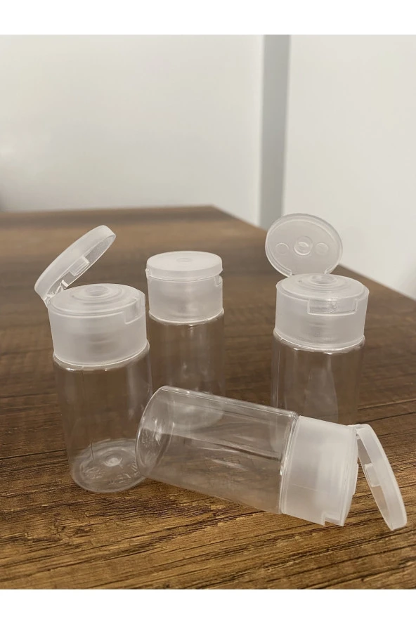 1000 Adet 30 Ml Şeffaf Plastik Şişe + Flip Top Kapak Dezenfektan Şişesi, Açmalı Kapak ürün görseli 1