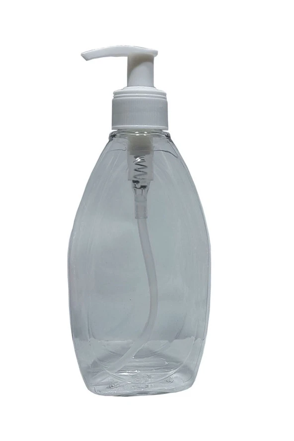 1 Adet 400 Ml Sıvı Sabunluk Beyaz Pompalı Yassı Model Boş Şişe ürün görseli 1