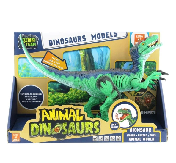 Sesli ve Işıklı Dinozor Raptor 30 cm - Resim 2