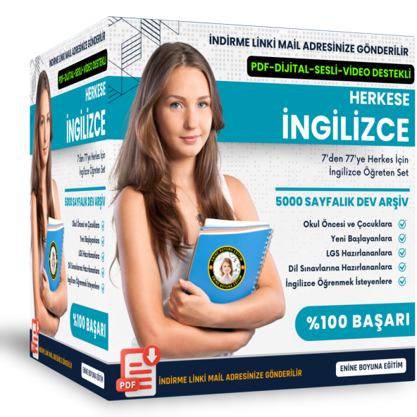 Herkese İngilizce Öğreten Eğitim Seti (5000 Sayfa) ürün görseli 1