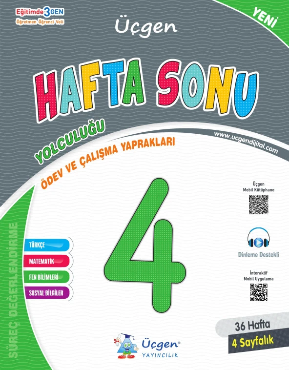Üçgen 2025 4. Sınıf Hafta Sonu Ödev Ve Çalışma Yaprakları 36 Hafta ürün görseli 1