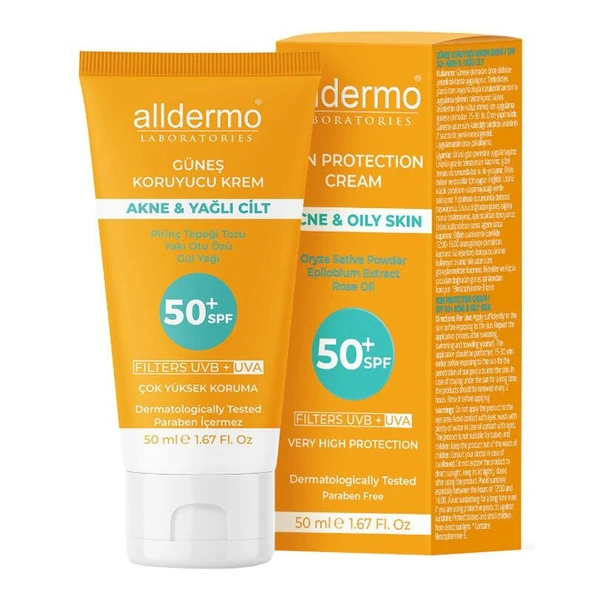 Alldermo Akneli ve Yağlı Ciltler için 50 Faktör Güneş Kremi 50 ml ürün görseli 1