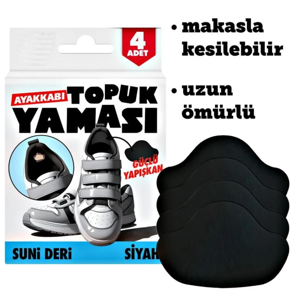 Ayakkabı Topuk Yaması Ayakkabı Tamir Yaması Sunni deri Kendinden Yapışkanlı-SİYAH ürün görseli 1