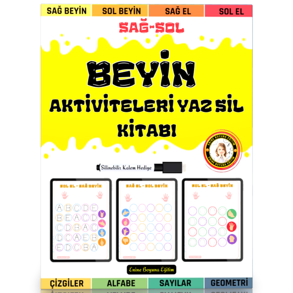 Sağ-SOL Beyin Aktiviteleri YAZ-SİL Kitabı ürün görseli 1