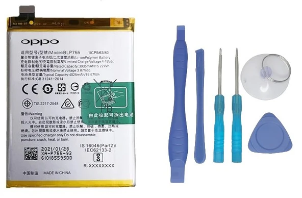 Oppo Reno 3 PRO - BLP755 - Batarya Pil Sıfır Orijinal + TAMİR SETİ ürün görseli 1