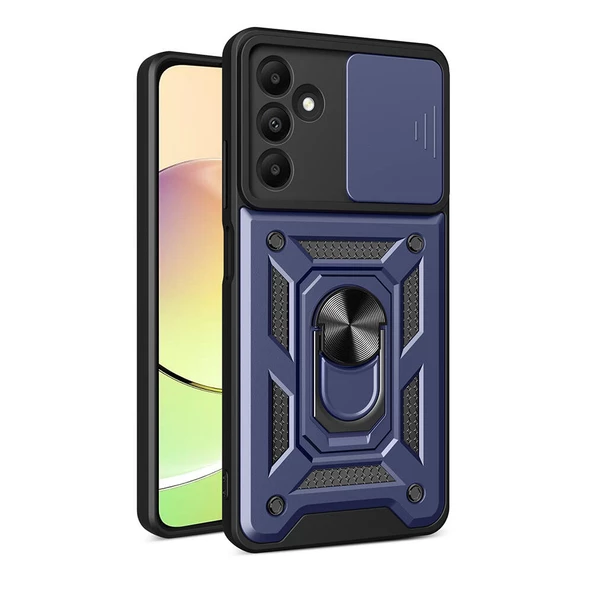 Samsung Galaxy A15 Kılıf Magnetik Standlı Kamera Korumalı Sürgülü Vega Kapak ürün görseli 1