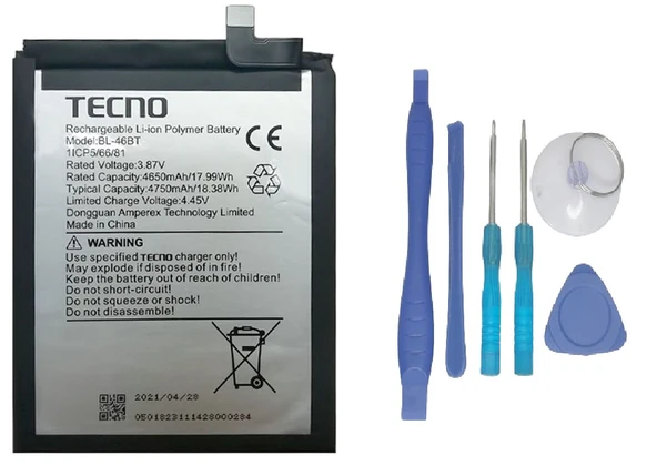 Tecno Camon 18 PRIMER Batarya Pil Sıfır Orijinal + TAMİR SETİ ürün görseli 1