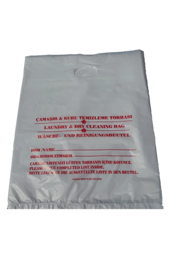 Otel Kirli Çamaşır Poşeti Torbası Laundry Bag Hijyen Torbası Kuru Temizleme Torbası 50 Adet ürün görseli 1