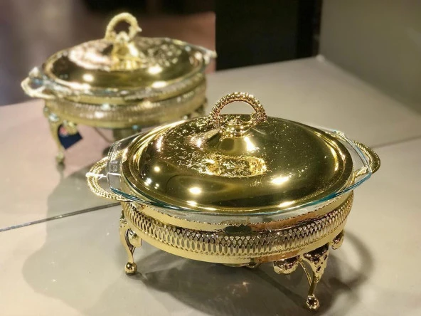 QUEEN ANNE YUVARLAK AYAKLI FIRIN KABI GOLD 30*23*19 ürün görseli 1