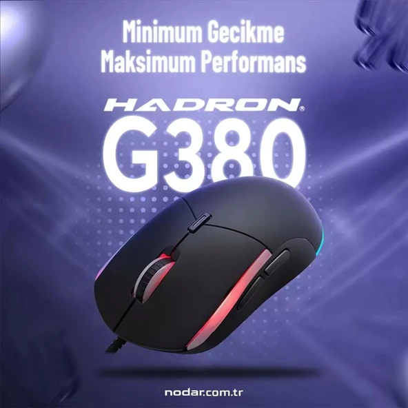 HADRON G380 GAMİNG MOUSE KABLOLU 3600 DPİ RGB OYUNCU MOUSE SİYAH ürün görseli 1