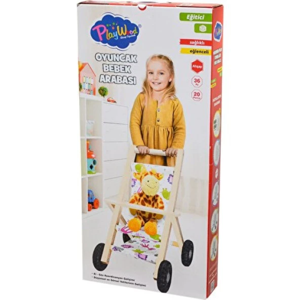 Play Wood Kutuda Ahşap Oyuncak Bebek Arabası ONY-386 ürün görseli 1