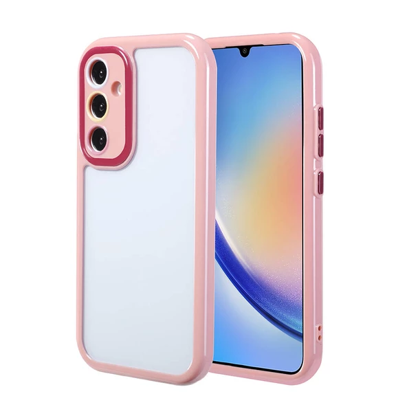 Samsung Galaxy A34 Kılıf Kamera Korumalı Renkli Kenar ve Çerçeve Tasarımlı Vitamin Kapak ürün görseli 1