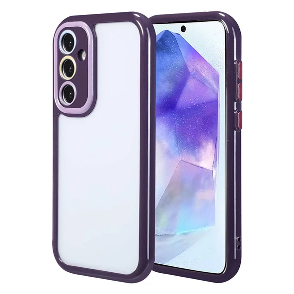Samsung Galaxy A55 Kılıf Kamera Korumalı Renkli Kenar ve Çerçeve Tasarımlı Vitamin Kapak ürün görseli 1