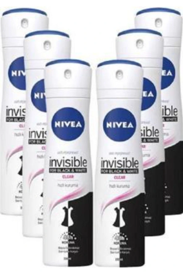 Invisible Black & White Clear 150 Ml 6 Adet ürün görseli 1