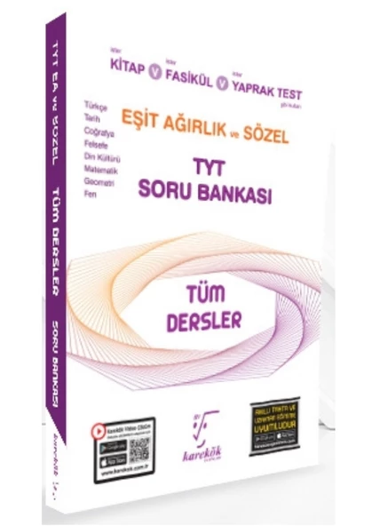 Karekök Yayıncılık TYT Tüm Dersler E.A ve Sözel Soru Bankası Yeni ürün görseli 1