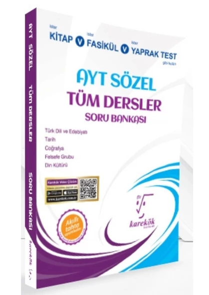 Karekök Yayıncılık AYT Tüm Dersler Soru Bankası Sözel Yeni ürün görseli 1