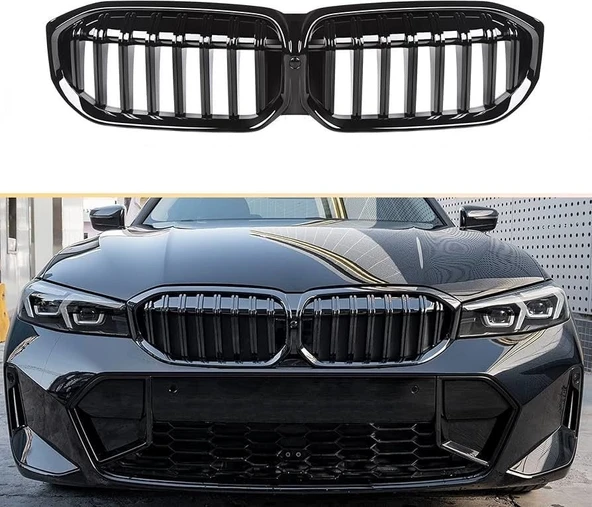 AUTOGP Bmw g20 lci ön panjur ızgara böbrek m3 model piano black çift tırnak 2023+ ürün görseli 1